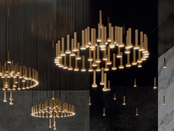 ASTRAL - LED metal chandelier by Euroluce Lampadari - view 2